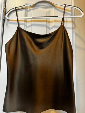 Olive Green Silk Cami, Size Med